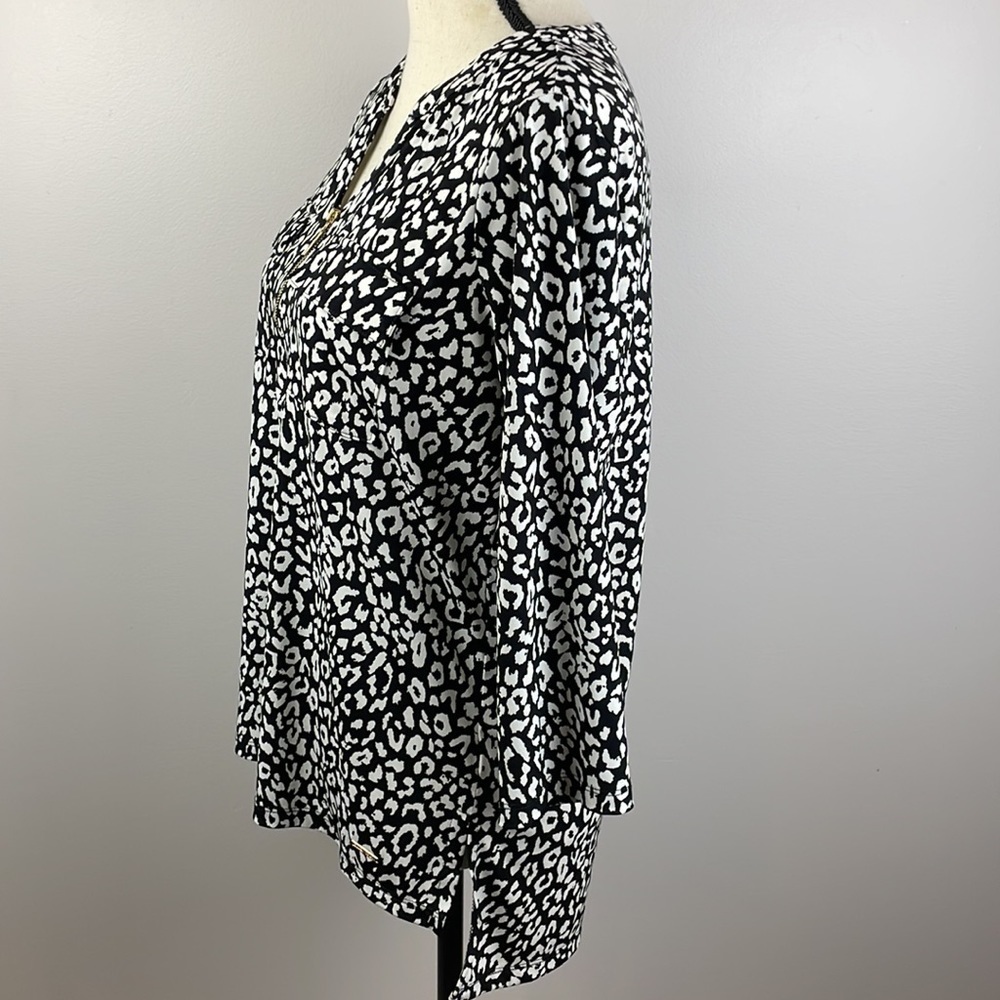 Ellen Tracy Zip Front Dress Blouse SZ S 3/4 Length Sleeves - Picture 10 of 13